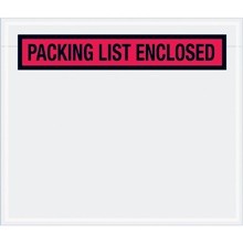 7 x 6" Red "Packing List Enclosed" Envelopes-1000 per Case