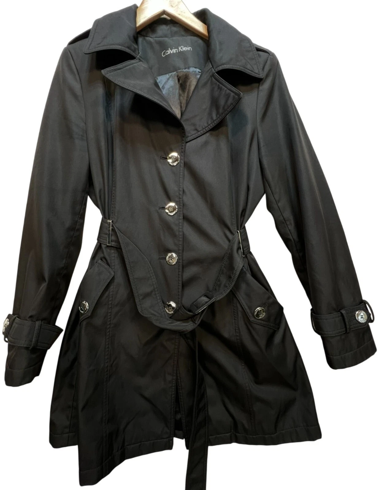 Calvin Klein Womens Classic Single Breasted Belted Trench Coat Small Black
Opens in a new window or