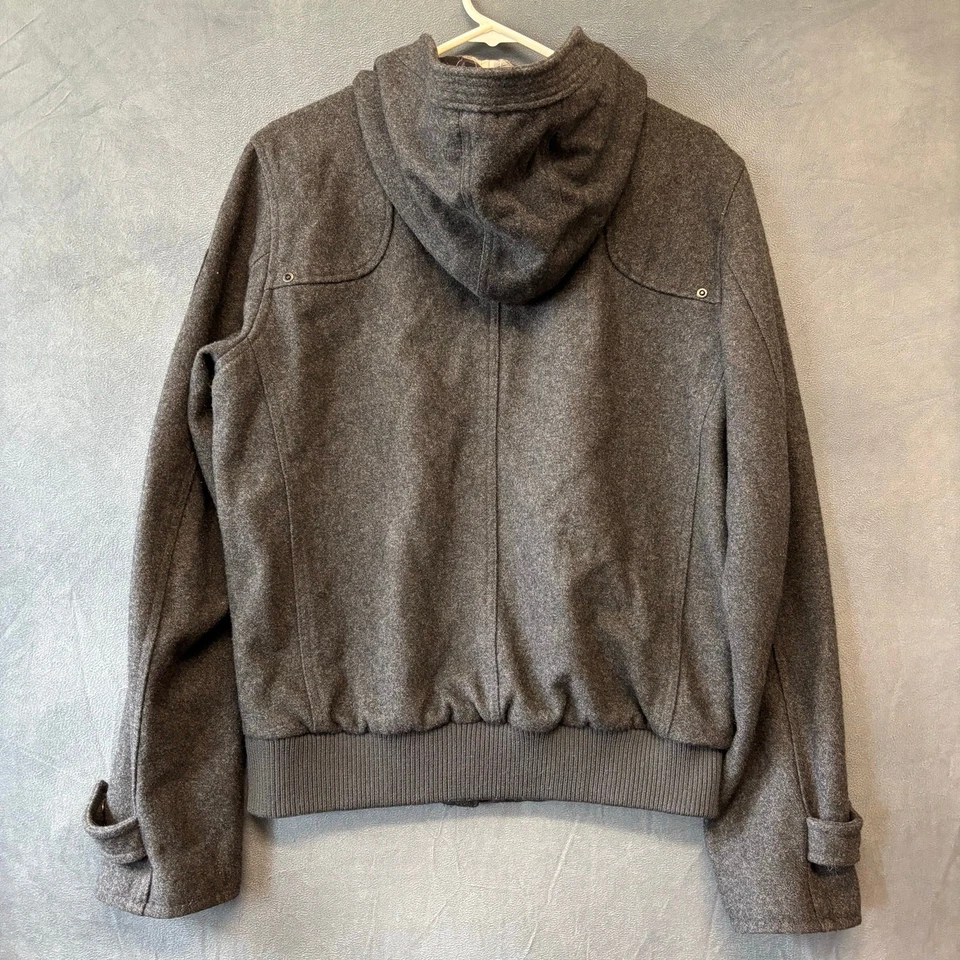 American Rag Wool Blend Jacket Bomber Plaid Lined Hooded Mens Small Preppy Thick - Image 3 of 4