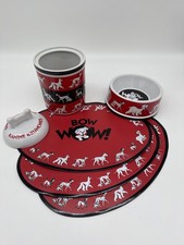 Disney 101 Dalmatians Bow Wow Pet Set Bowl Canister Treat Jar 3 Placemats