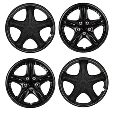 4Pcs 14 Inch Wheel Covers Snap On Hub Caps Rim Covers For R14 Tire 5 Lug Black