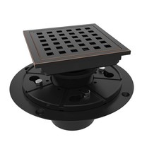 4 Inch Square Shower Floor Drain with Flange Oil Rubbed Bronze Stainless Steel