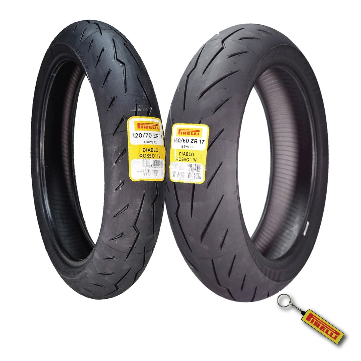 パーツ Pirelli Diablo Rosso IV 120/70 ZR 17 Pirelli Diablo Rosso IV 120/70ZR17 Front & 160/60ZR17 Rear Tire