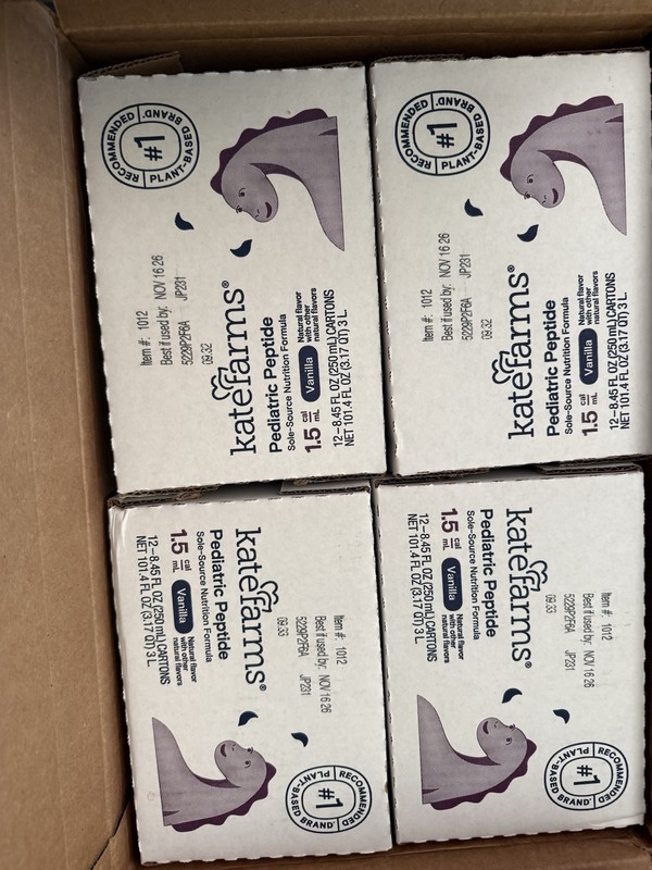 Kate Farms Pediatric Peptide 1.5 Vanilla 4 Case 12 × 8.45oz • Exp 11/26 • Sealed