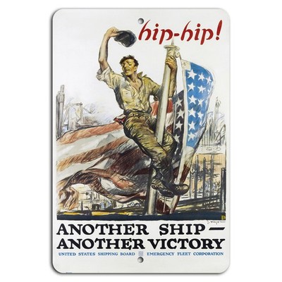 BanginPrints Victory Celebration Sign Handmade Aluminum Nautical Vintage