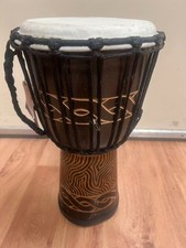 Djembe Standard Linecarv, 16" tall,  8" head, REPAIRED 30% OFF