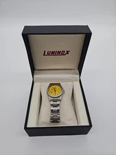 Pre-owned Luminox Yellow Dial SS Bracelet Swiss Made H³ MBM Water Resistant ⌚️