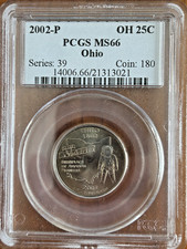 2002 P OHIO STATE QUARTER PCGS MS66