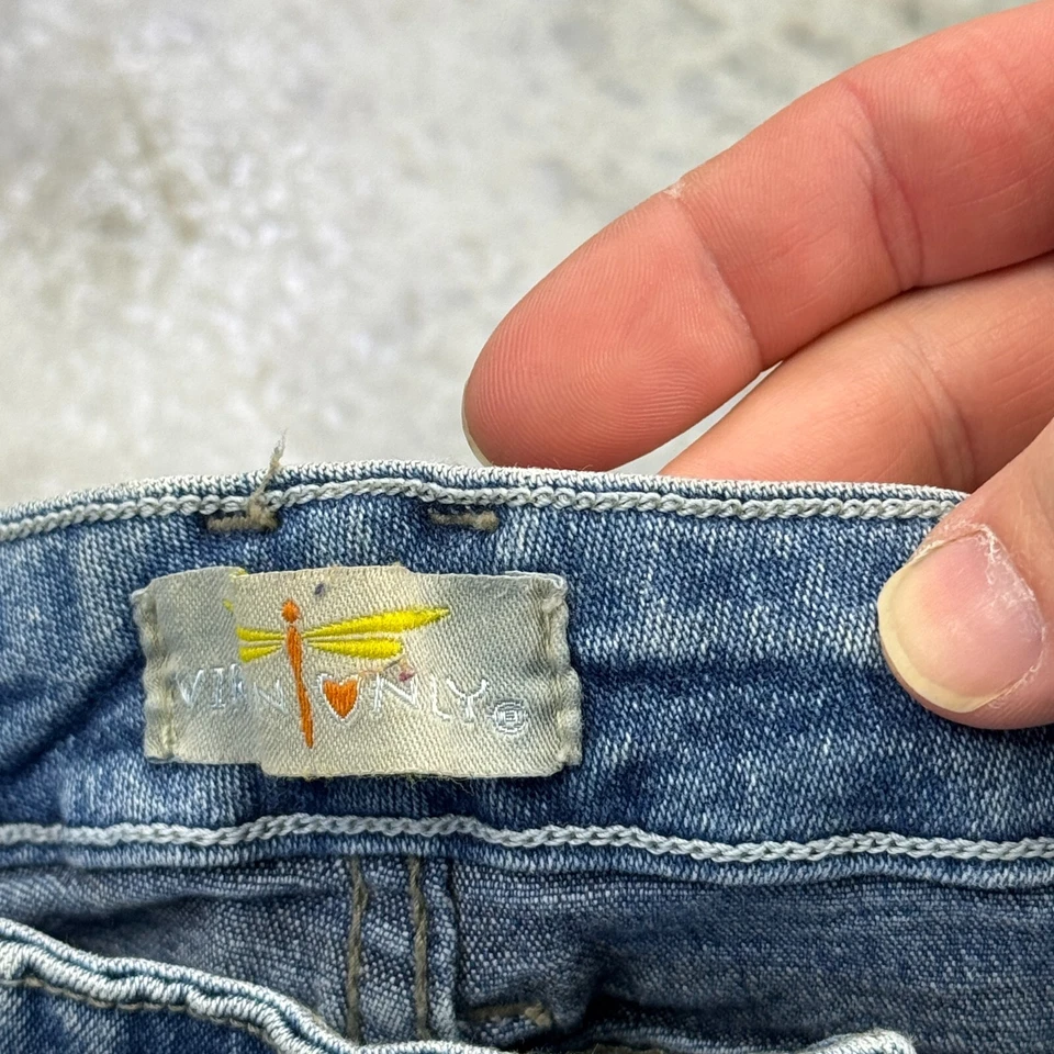 Pantalones de mezclilla Virgin Only para mujer 29 x 31 y2k acampanados cremallera lateral grunge emo gótico punk años 90 Foto 4 de 4