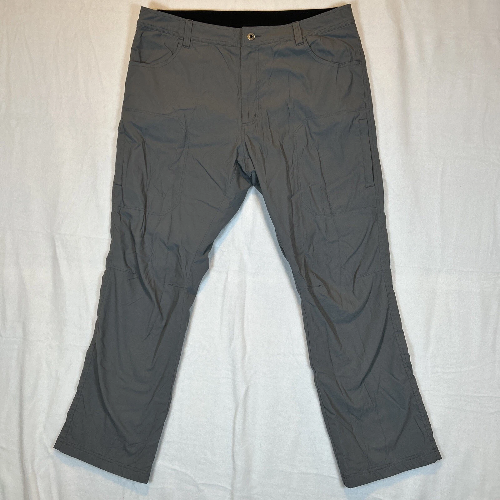 Eddie Bauer Tech Pants Mens 38x32 Grey Fleece Lined Stretch Snow Hiking Comfort