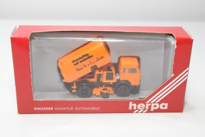 B8 1:87 HERPA MAN STREET SWEEPER KEHRMASCHINE TRUCK LKW ORANGE MIB