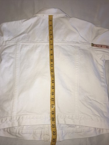 Painted Pony White Denim Jacket Women’s SZ L 100% Cotton Made In USA - Picture 13 of 14