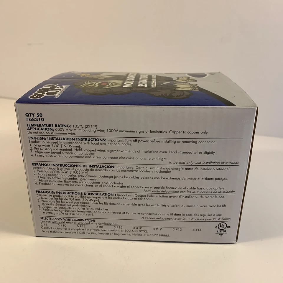 Gorilla Nuts Cushion Grip Wire Connectors #68310 Box of 50 - Image 3 of 4