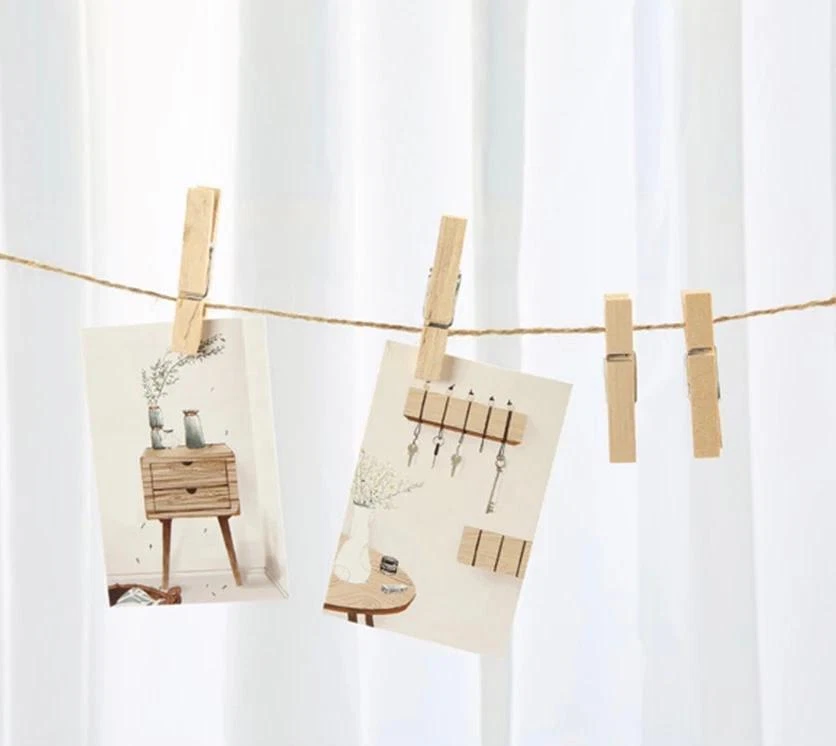 1000x Mini Wooden Pegs Craft Clothespins Natural Wood Photo Clips 2.5 Bulk - image 4 of 4