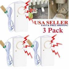3-Pack Water Leak Alarm Flood Level Overflow Detector Sensor Home Security Alert