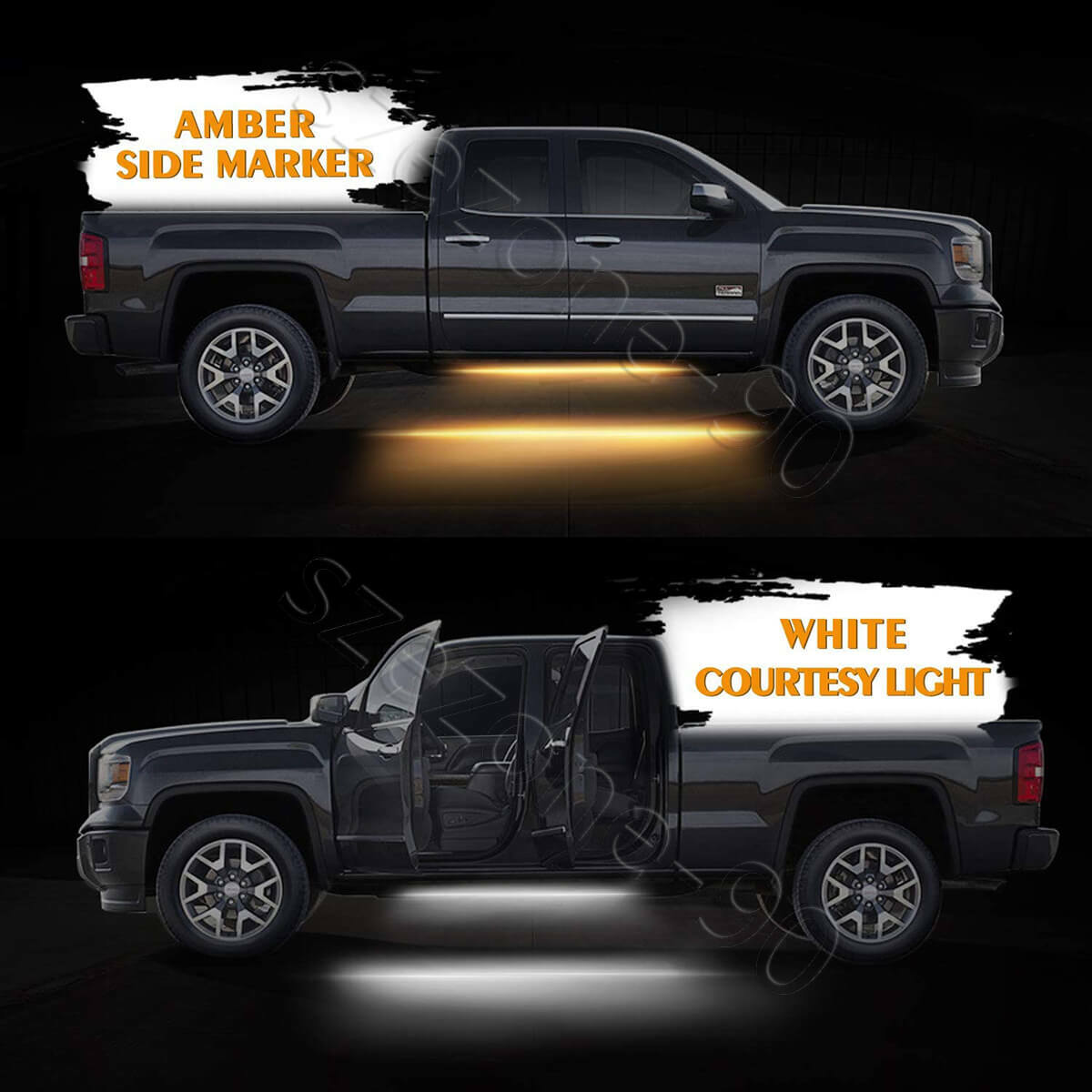 70" Running Board LED Light Strip Side Door Step Bar For GMC Sierra
