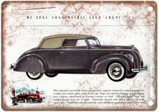 Vintage 1938 Ford De Luxe Convertible Club Coupe Ad Retro Look Metal Sign A5583 Vintage 1938 Ford De Luxe Convertible Club Coupe Ad Retro Look Metal Sign A5583