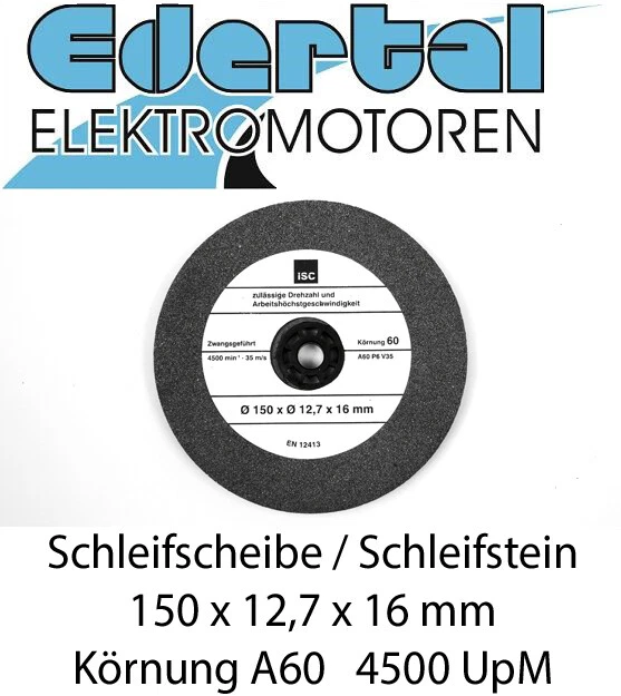 Schleifscheibe Stein für Doppelschleifer Schleifbock 150x12,7x16 A60 35m/s Fein