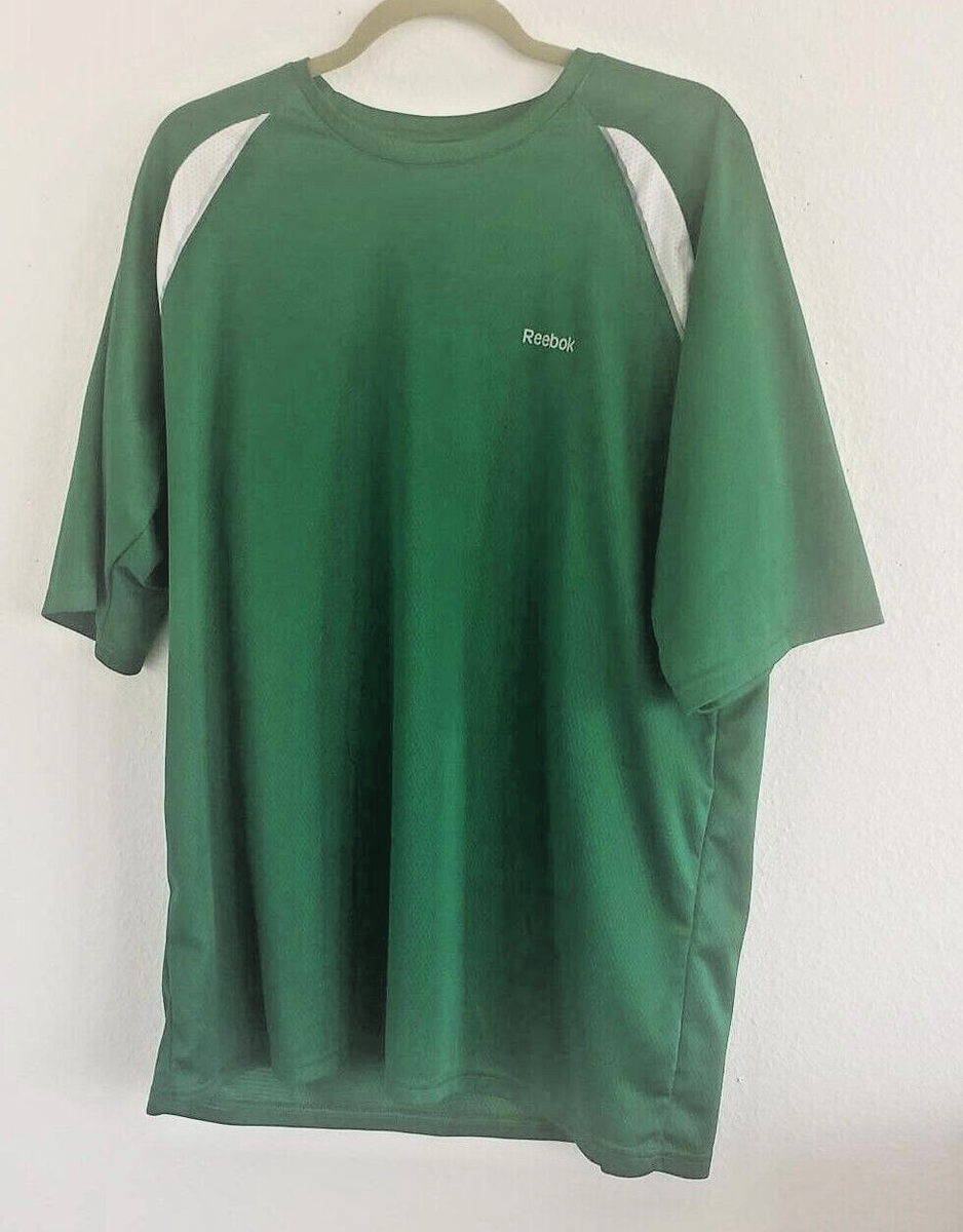 Reebok Men's Hydro Move Athletic Green White Short Sleeved Shirt Size XXL