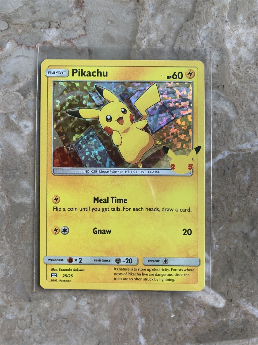 2021 Pokémon Pikachu Holo McDonalds 25th Anniversary Promo Pokemon Card