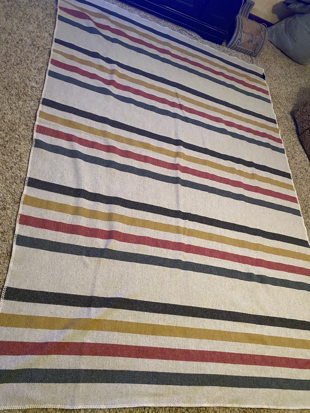 Pendleton EcoWise Wool Twin Blanket Stripe Whipstitched Edges eBay