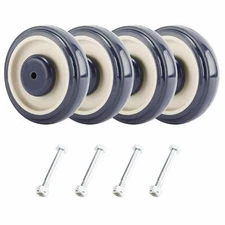 4 Pcs 5 inch Wheels for Cart Replacement Shopping Cart Wheel with Axles Bolts