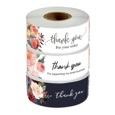 50pcs Thank You Stickers Labels Business Rectangle Large Craft Gift Seals - image 1 of 2