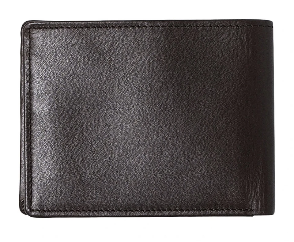 NUEVO CON ETIQUETA RVCA HOMBRES NIÑOS CEDRO DOBLE PLIEGUE CUERO GENUINO CARTERA MARRÓN Foto 3 de 3