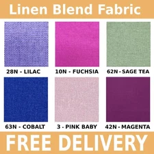  Assorted Linen Blend Fabric 55" Wide Sold by Yard/Many Colors - Free Shipping