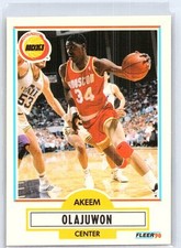 Akeem Olajuwon 1990-91 Fleer #73 Basketball Card Houston Rockets
