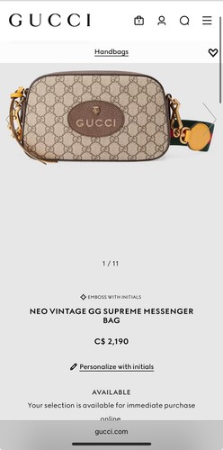 gucci neo vintage gg supreme messenger bag - Picture 9 of 9