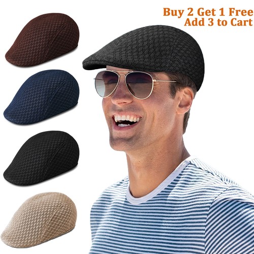 Cappello berretto uomo Newsboy classico maglia edera newsboy uncinetto guida golf piatto cabbie