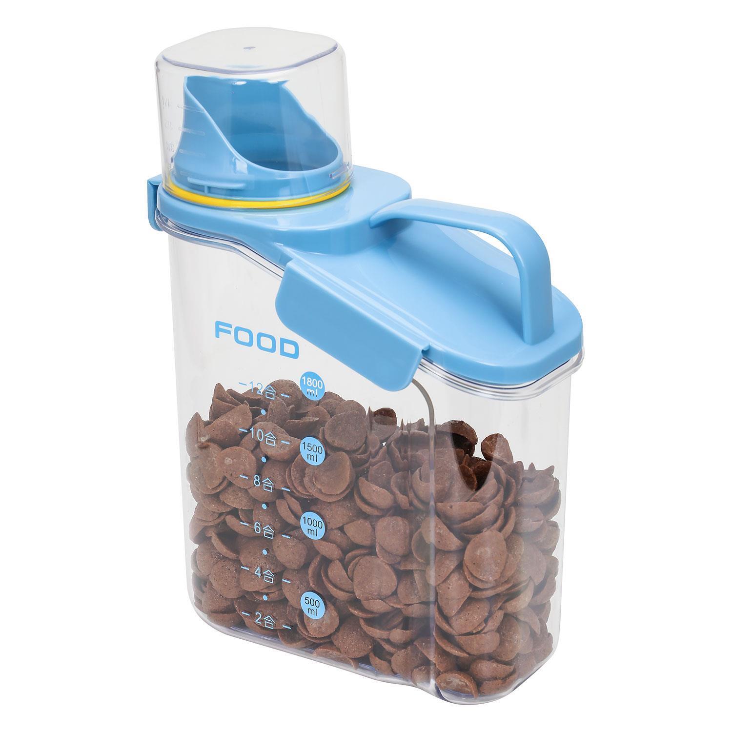 2L Airtight Dry Food Kitchen Rice Dispenser Container Cereal Box Storage Blue