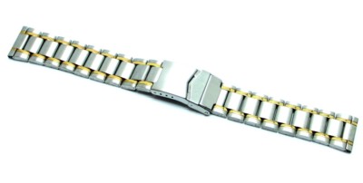 Cinturino Orologio Vintage 24mm In Acciaio Inox Con Chiusura Deployante - NOS Mai Usato