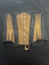 Renaissance Under Bust Corset - SCA - Scarlet s Corsets - Black and Bronze