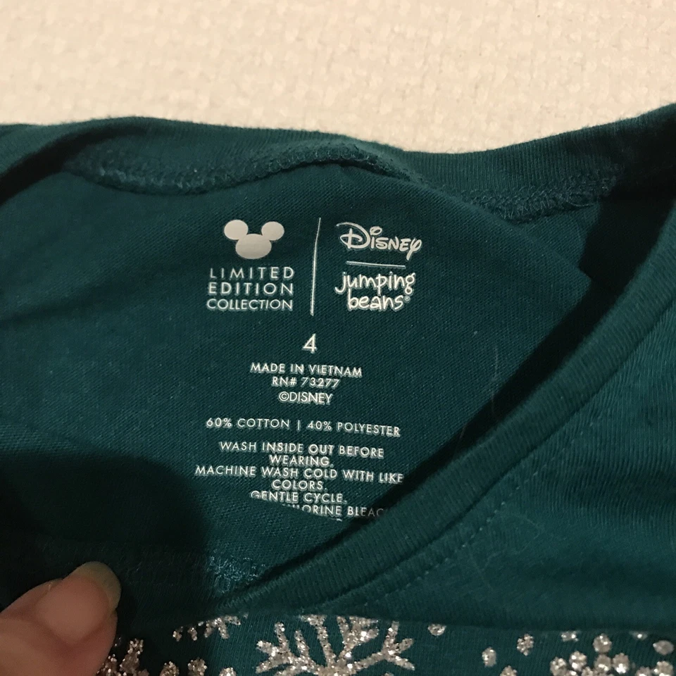 Top verde lentejuelas abatibles Minnie Mouse jumping beans edición limitada para niñas de Disney talla 4 Foto 4 de 4