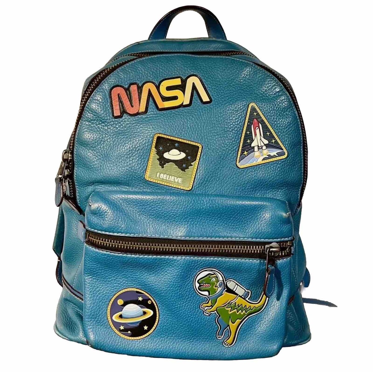 COACH Space Collection NASA Rexy Blue Leather League BACKPACK Bag