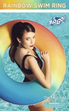 H2O GO! Bestway Rainbow Swim Ring 32" Tube Pool Float Ages 10+ NEW SEALED