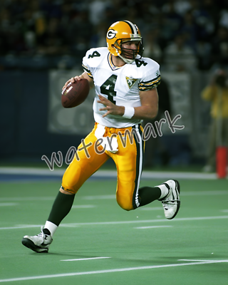 Green Bay Packers Brett Favre Looking Downfield Game Action Color