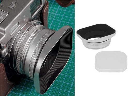 Haoge Square Metal Lens Hood with 49mm Adapter Ring Cap for Fujifilm X70 X100...