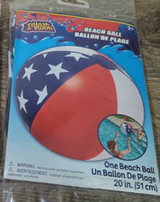 Splash N Swim 20"Beach Ball American Flag Patriotic 4th Of July Ages 2 Pool-NEW
