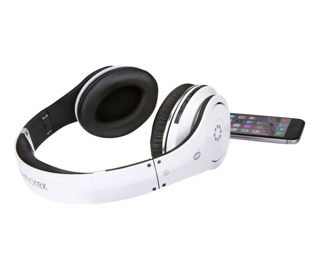 Memorex Over The Ear WIRELESS Bluetooth  HEADPHONES White US