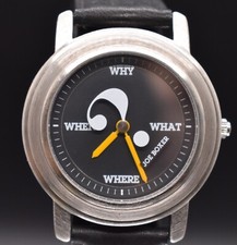 Vtg JOE BOXER Smiley Face Men's Watch ? Why What When Where Rotating NEW BATTERY