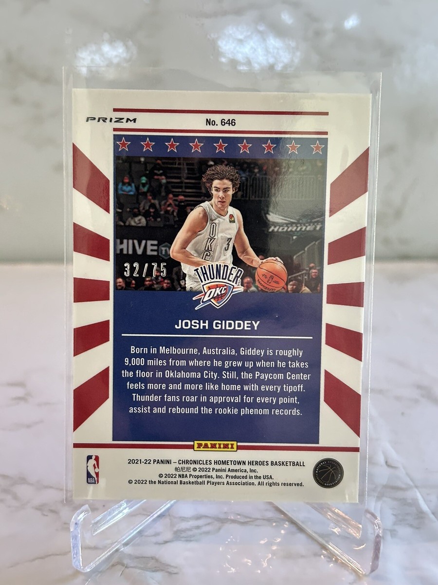 2021-22 Panin Chronicles Josh Giddey Orange Wave Hometown Heroes