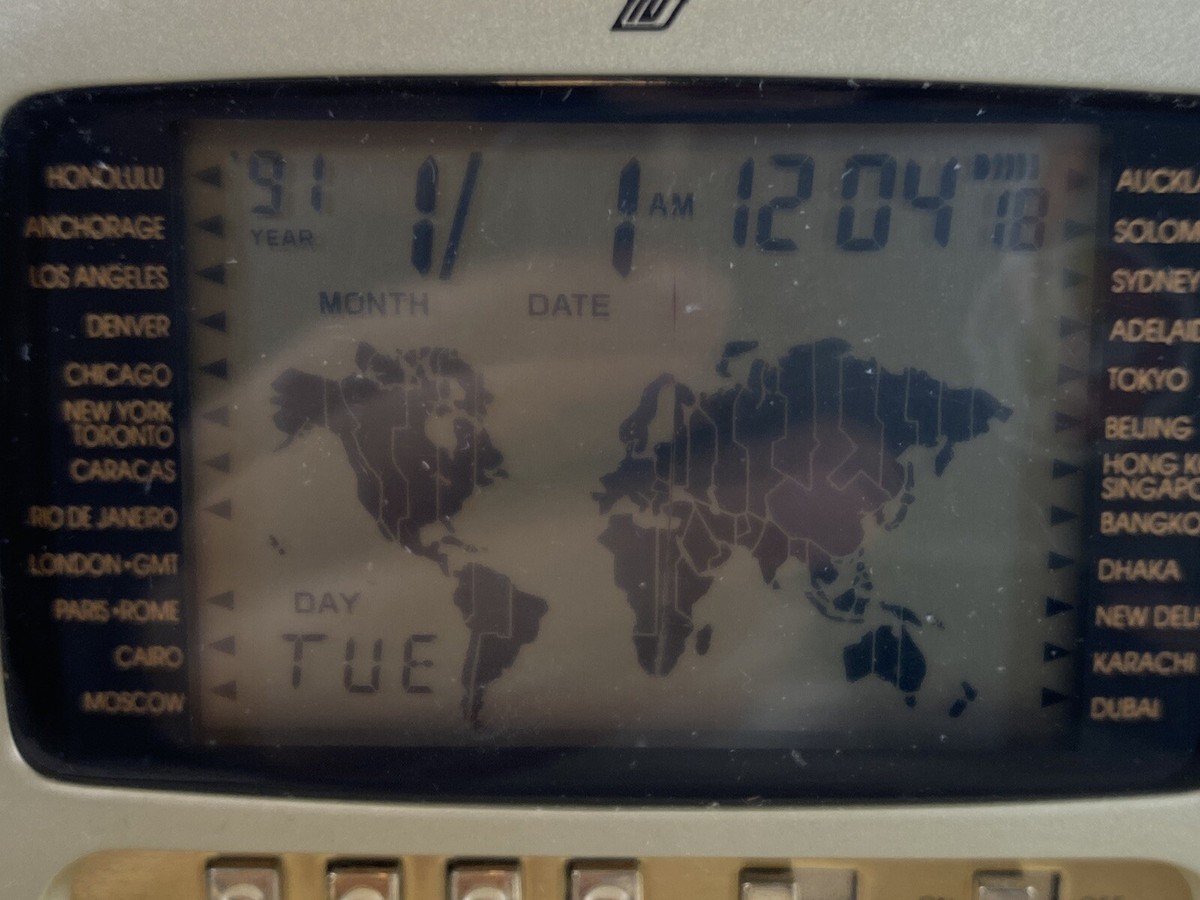Singapore Airlines Gift World Time Calendar Clock rare vintage