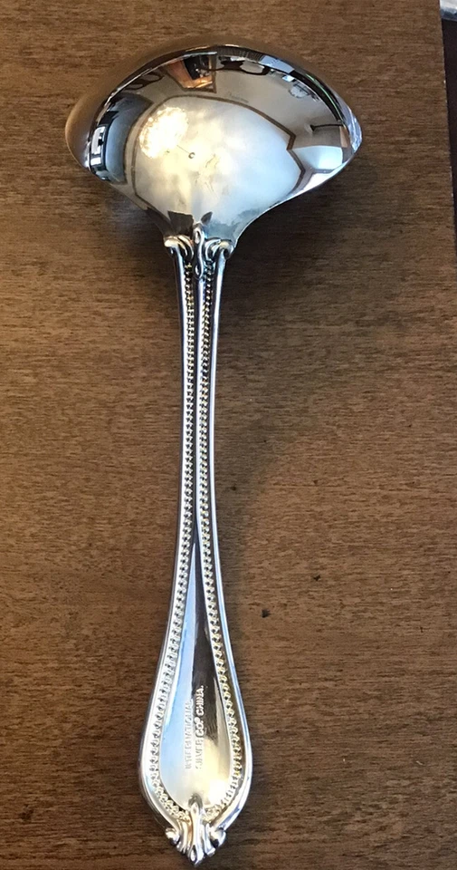 International YORKSHIRE BEAD-Beaded Edge Silverplate Gravy Ladle NEW In Plastic - Изображение 2 из 4