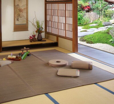 Tatami Mat Rug Carpet Kotatsu Japanese Rush Grass Brown Modern