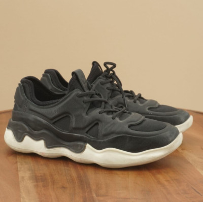 Ecco Womens Elo Low Top Athletic Sneakers Size 38 / 7-7.5 Black Leather