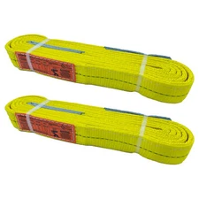 KODIAK 2"x15ft 2-ply Web Sling Lifting Sling Strap Flat Eye 6200lb (2 Pack)