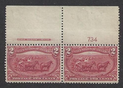 1898 United States, no.150 2 c. carmine brown MNH / ** PAIR - Picture 1 of 1